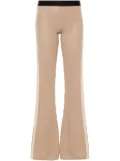 Palm Angels logo-tape knitted flared trousers - Brown