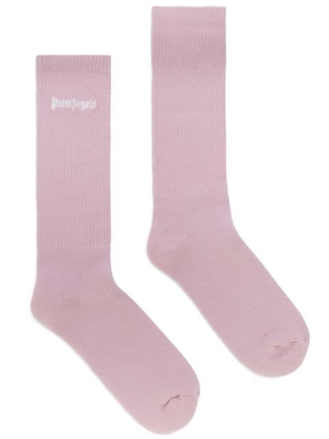 Palm Angels logo-embroidered ribbed-knit socks