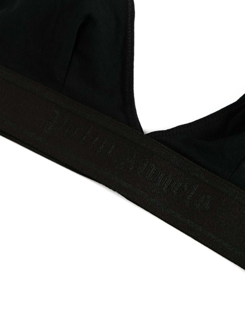 Shop Palm Angels Logo-tape Triangle Bra In Black