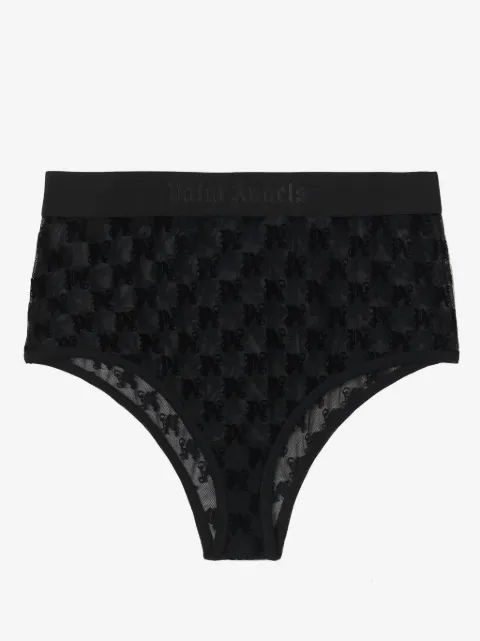 Palm Angels culotte taille-haute à motif monogrammé