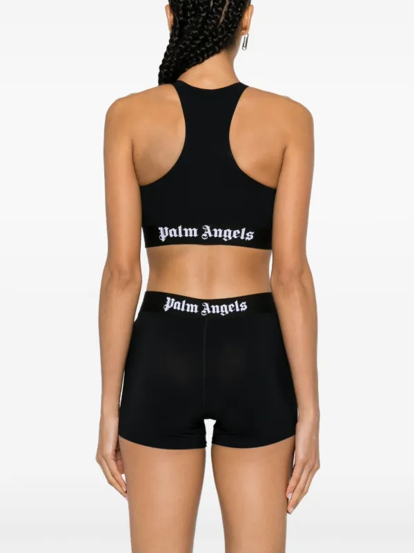 Palm Angels logo-tape Crop Top | Black | FARFETCH