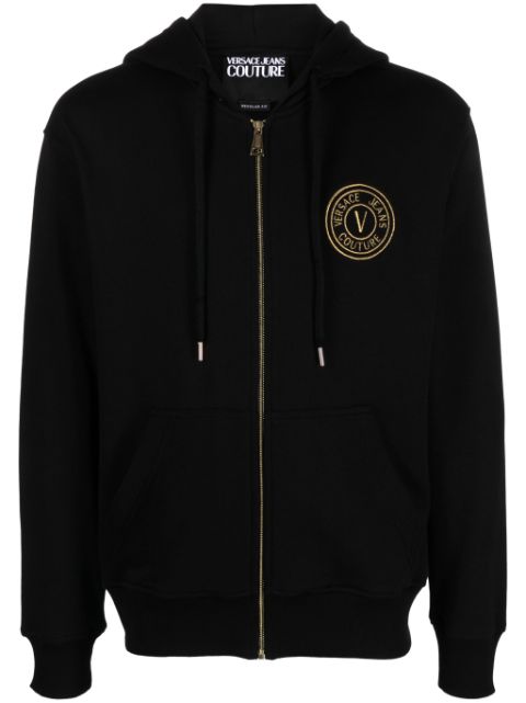 Versace Jeans Couture logo-embroidered cotton hoodie