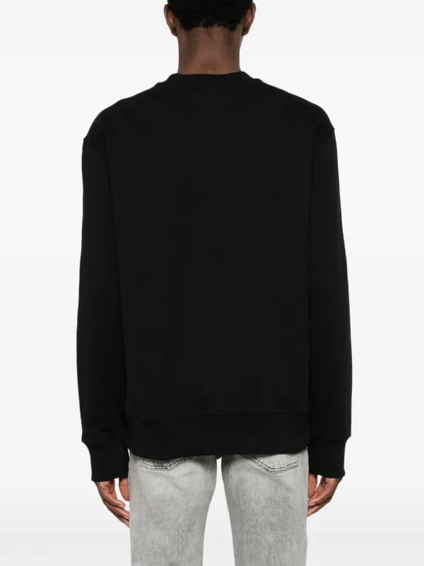 Versace Jeans Couture logo-print Cotton Sweatshirt | Black Versace Jeans Couture logo-print Cotton Sweatshirt | Black