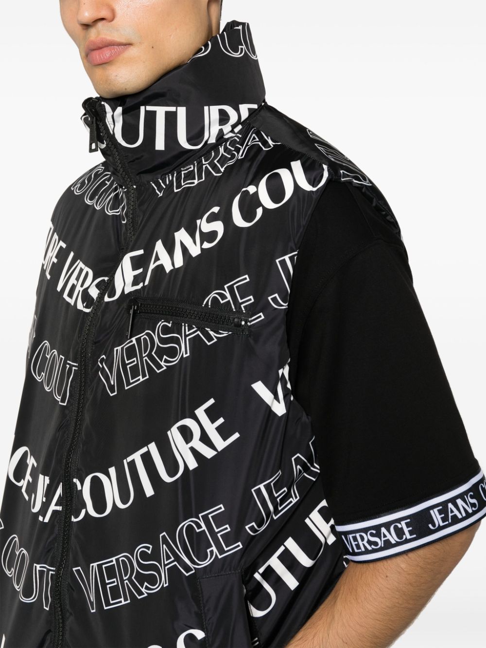 Versace Jeans Couture logo-print reversible padded gilet