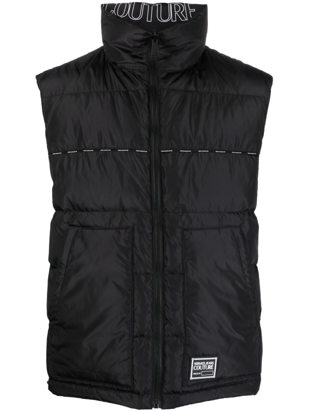 Image 1 of Versace Jeans Couture logo-print reversible padded gilet