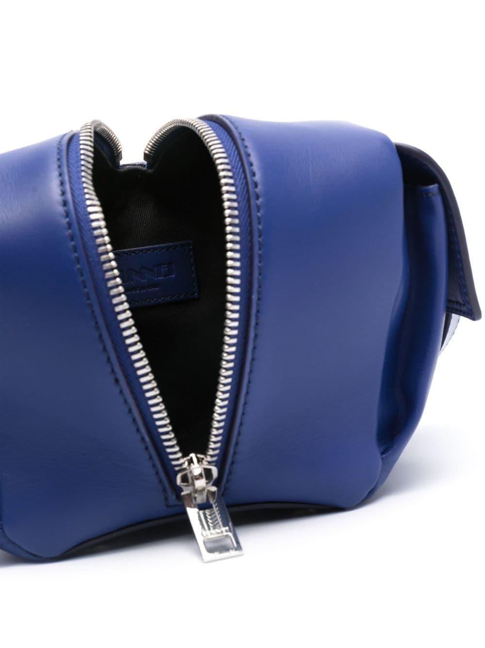 Shop Sunnei Lacubetto Leather Shoulder Bag In Blue
