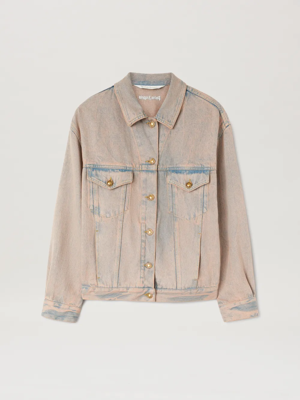 Palm Angels Overdye-wash Denim Jacket In Pink