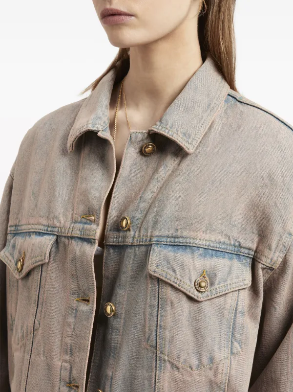 Palm Angels overdye-wash Denim Jacket | Pink | FARFETCH