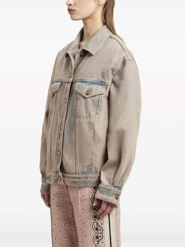 ジャケット PALM ANGELS Multicolor Denim Oversize Jacket Palm Angels overdye-wash Denim Jacket | Pink | FARFETCH