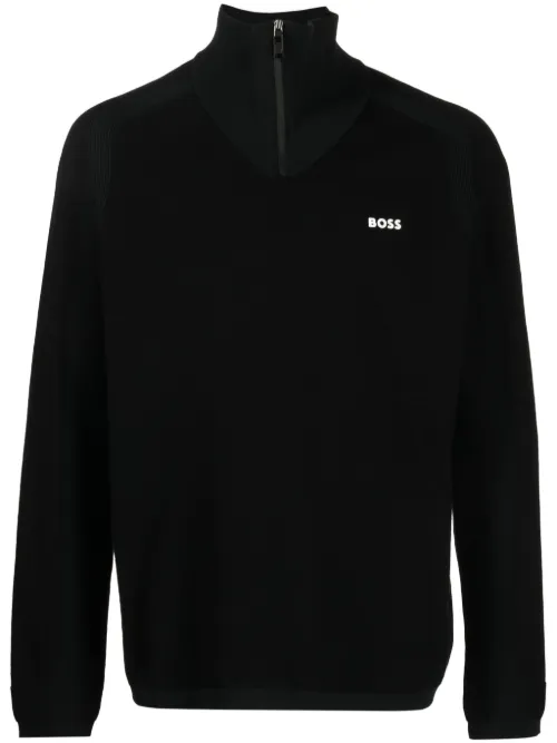 Pull à col montant zippé - BOSS - Modalova