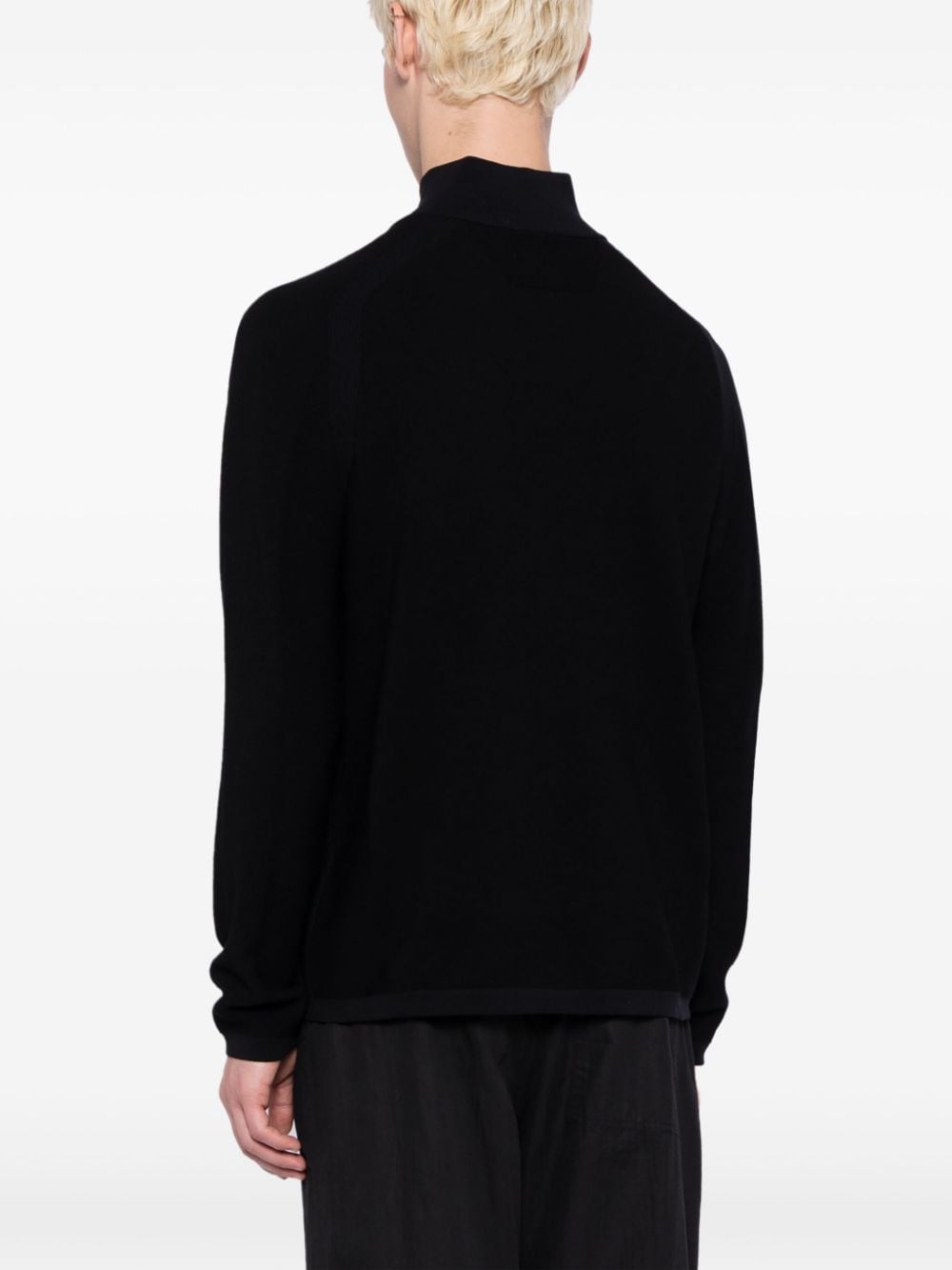 Shop Hugo Boss Logo-appliqué Half-zip Jumper In Black