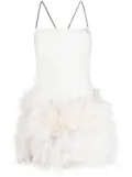 The Attico Fujiko feather-trimmed minidress - White