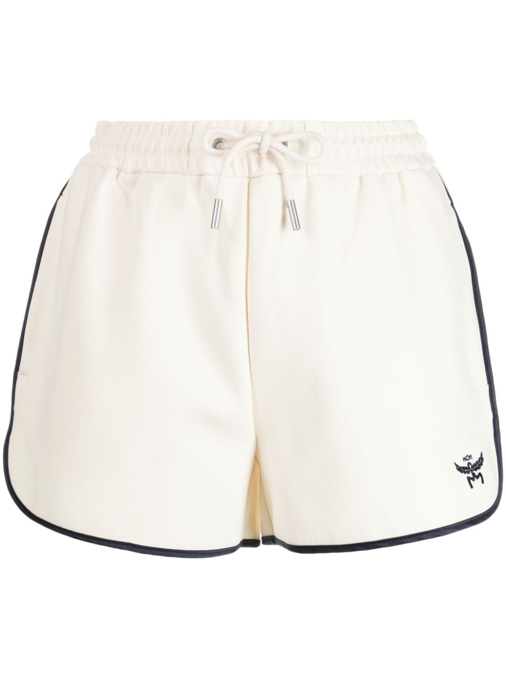 Mcm Essential Logo-embroidered Track Shorts In Neutrals