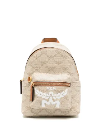 MCM Small Stark Lauretos Monogram Backpack Neutrals FARFETCH BH