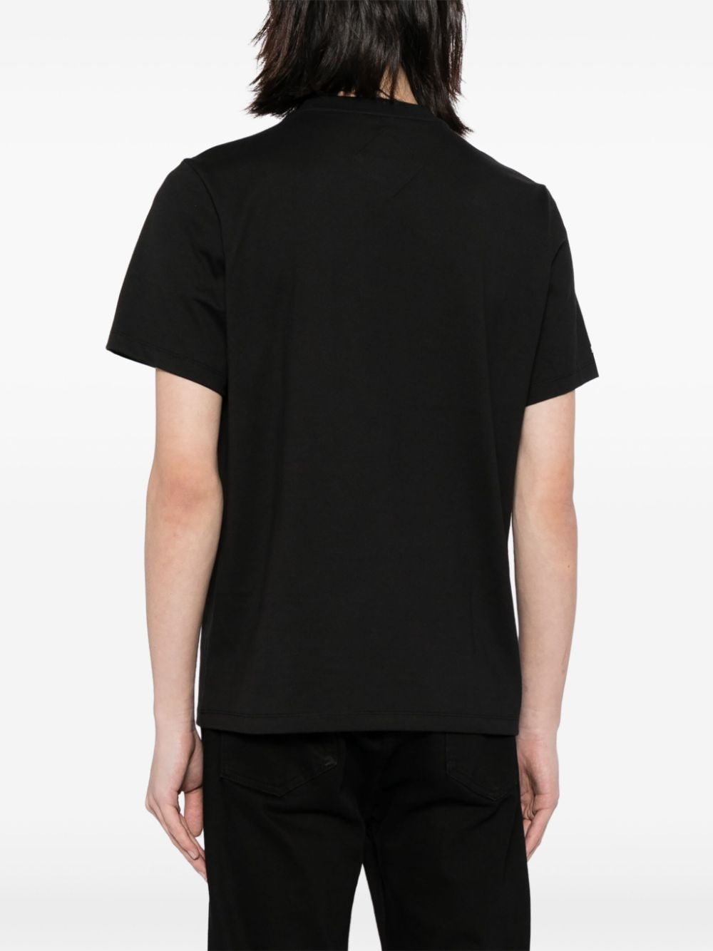 Shop Mcm Laurel Logo-print Organic-cotton T-shirt In Black