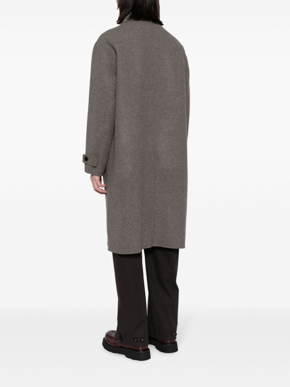 Shop Studio Tomboy Single-breasted Wool-blend Coat In Grey