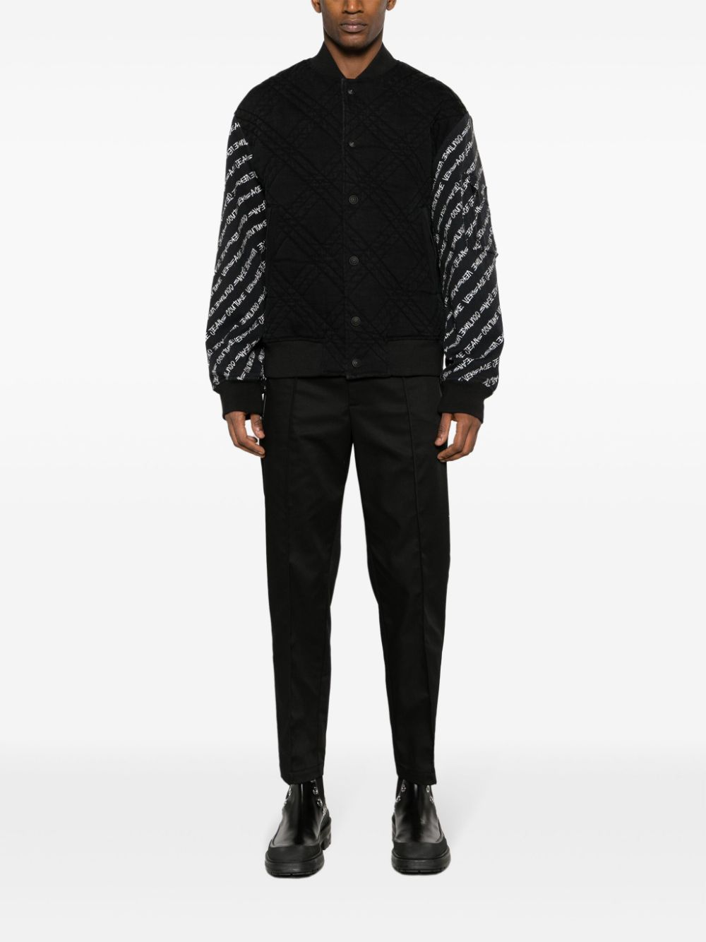 Versace Jeans Couture Bomberjack met contrasterende mouw Zwart