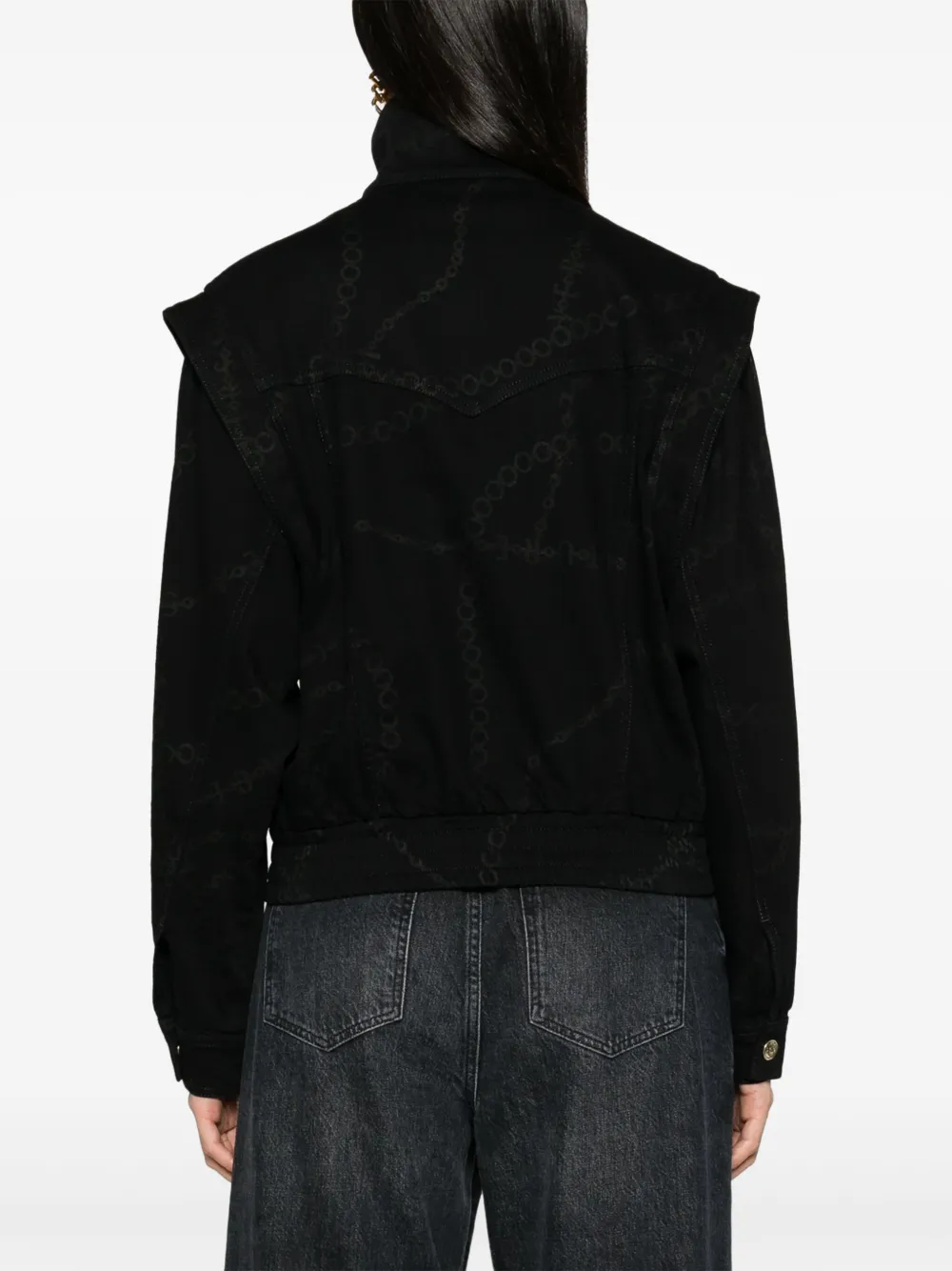 VERSACE JEANS COUTURE CHAIN COUTURE-PRINT DENIM JACKET 