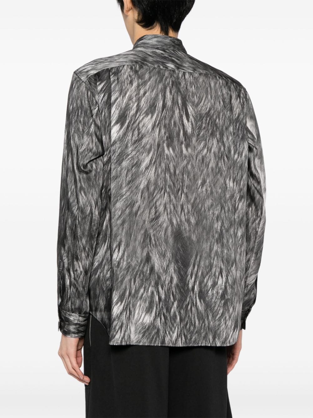 Shop Comme Des Garçons Homme Deux Fur-patterned Button-down Shirt In Black