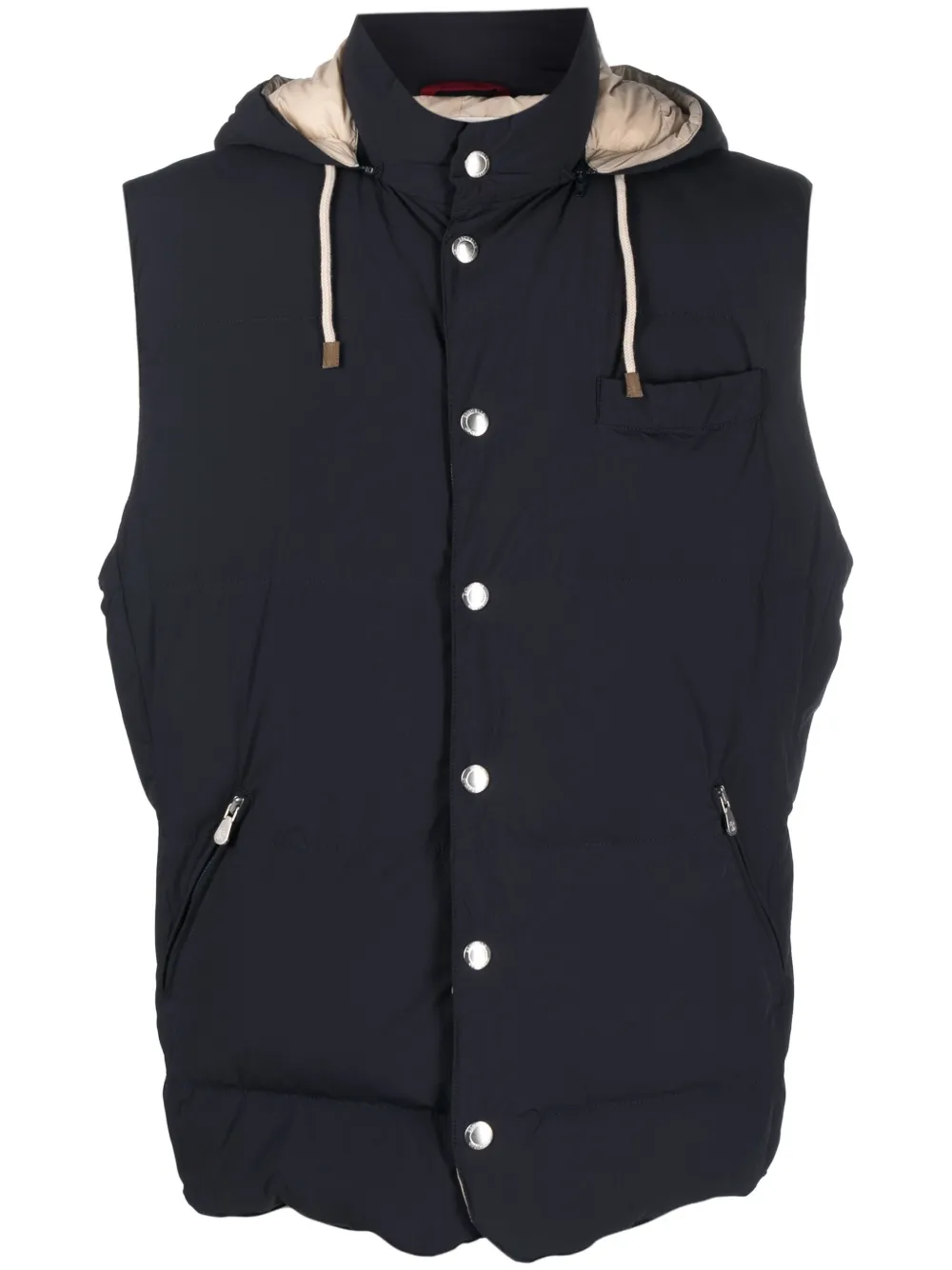 Brunello Cucinelli Bodywarmer met capuchon Blauw