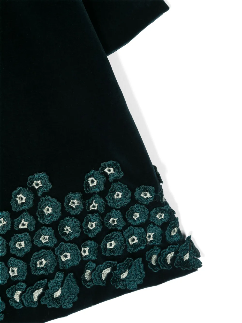 JESURUM BABY FLORAL-EMBROIDERED VELVET DRESS