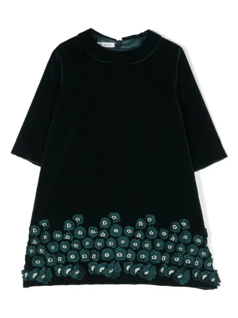 JESURUM BABY floral-embroidered velvet dress