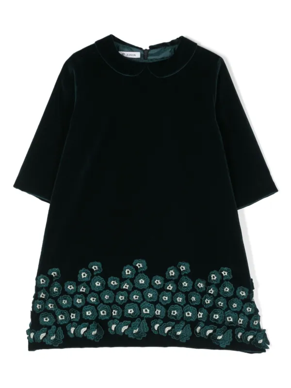 JESURUM BABY floral embroidered Velvet Dress Green FARFETCH CA