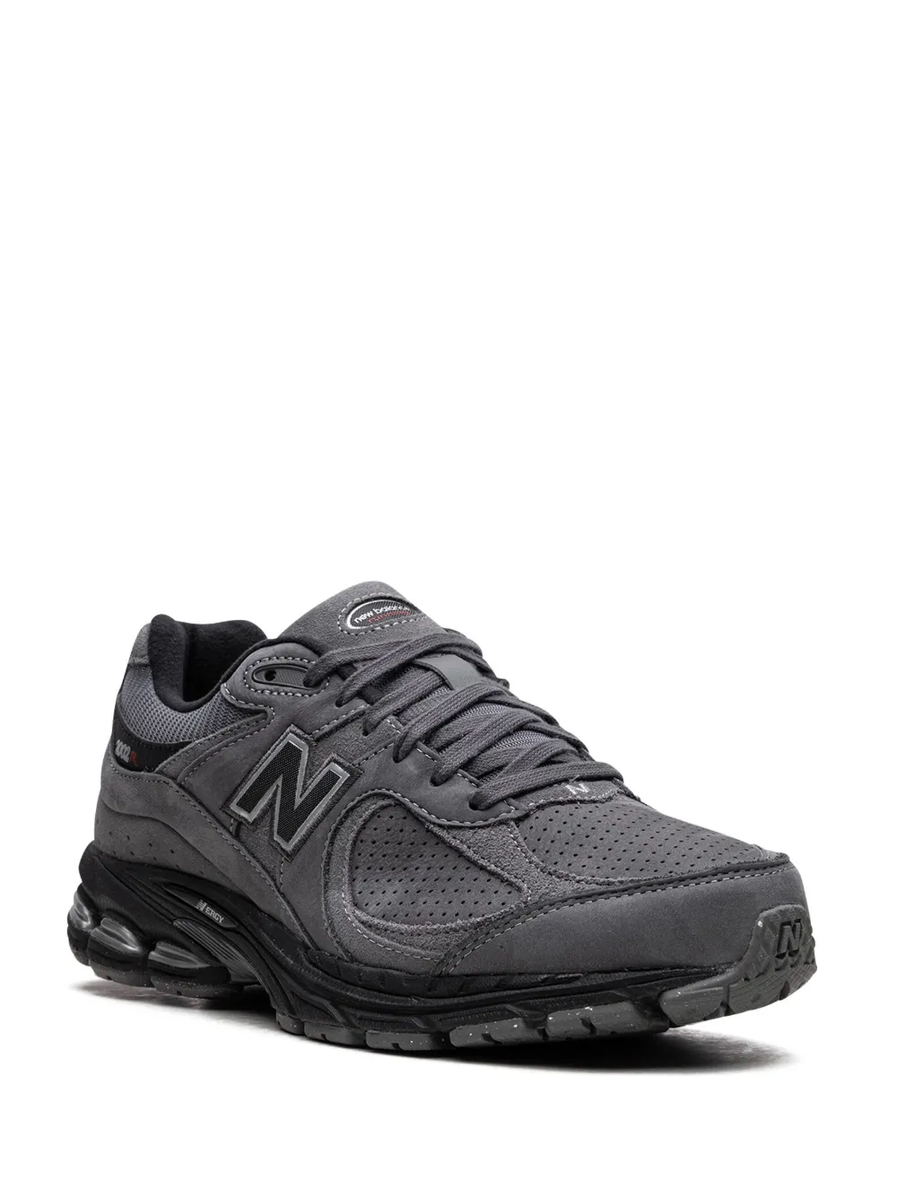 Shop New Balance 2002r "castlerock / Black" Leather Sneakers In Grey