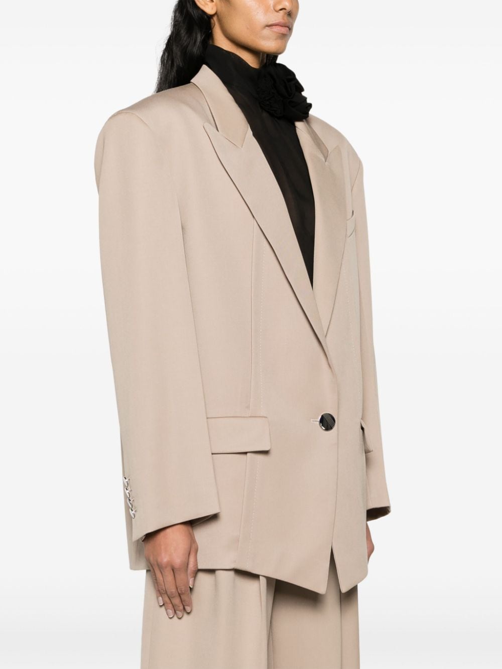 The Attico Glen oversized single-breasted blazer Bruin