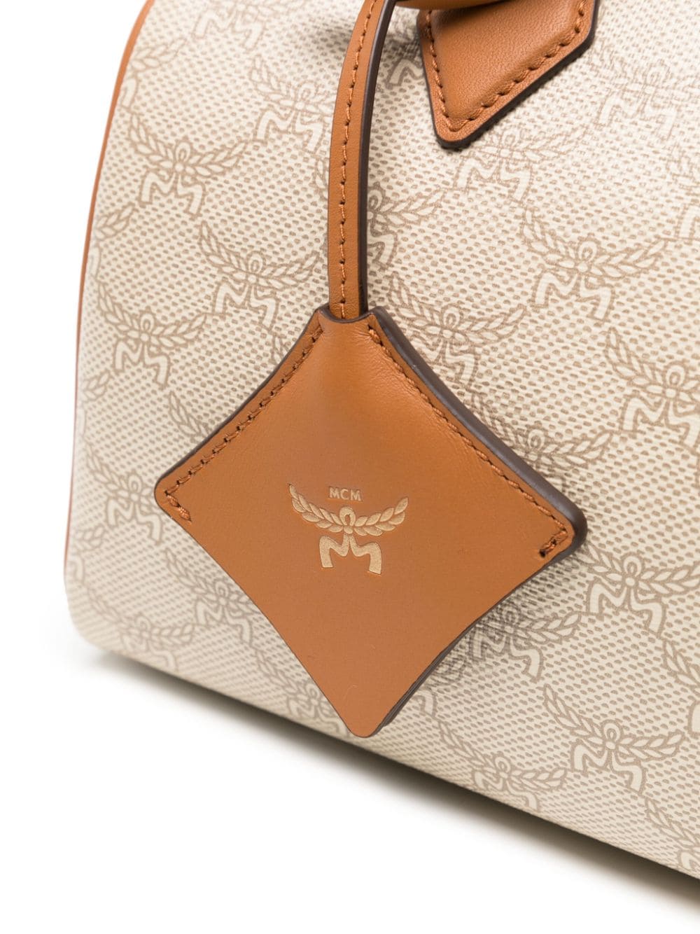 Shop Mcm Small Ella Boston Lauretos Bag In Neutrals