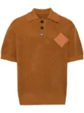 MCM logo-appliqué knitted polo shirt - Brown