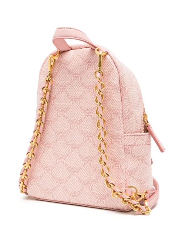 MCM Small Stark Lauretos Monogram Backpack Pink FARFETCH AO