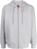 MCM Essential logo-embroidered zip-up hoodie - Grey