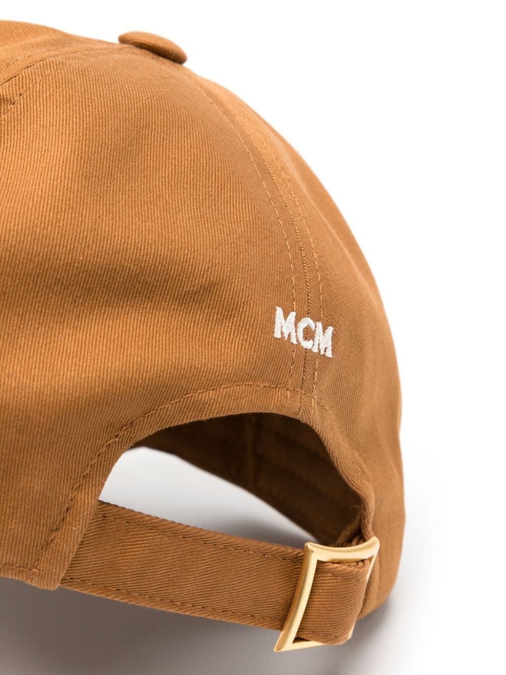 Shop Mcm Essential Logo-appliqué Cotton Baseball Cap In Brown
