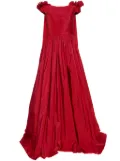 Elie Saab cape-effect taffeta gown - Red