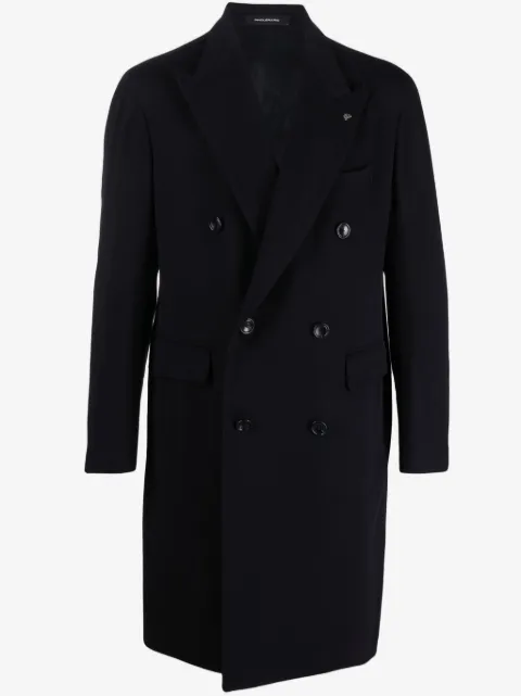 Tagliatore brooch-detail double-breasted coat