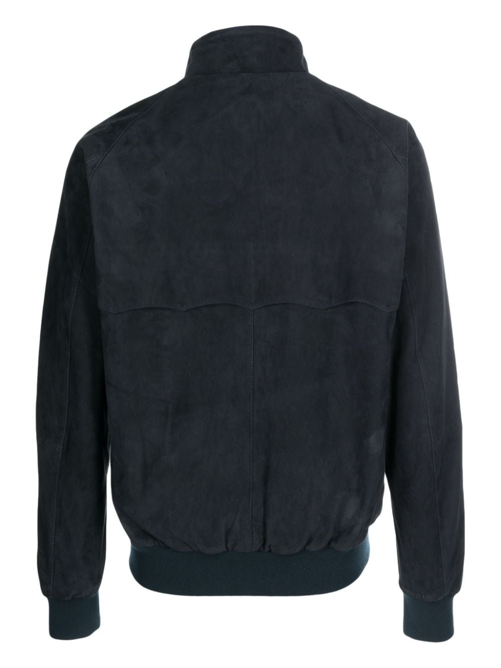 Shop Baracuta G9 Harrington Panelled Suede Jacket In Black