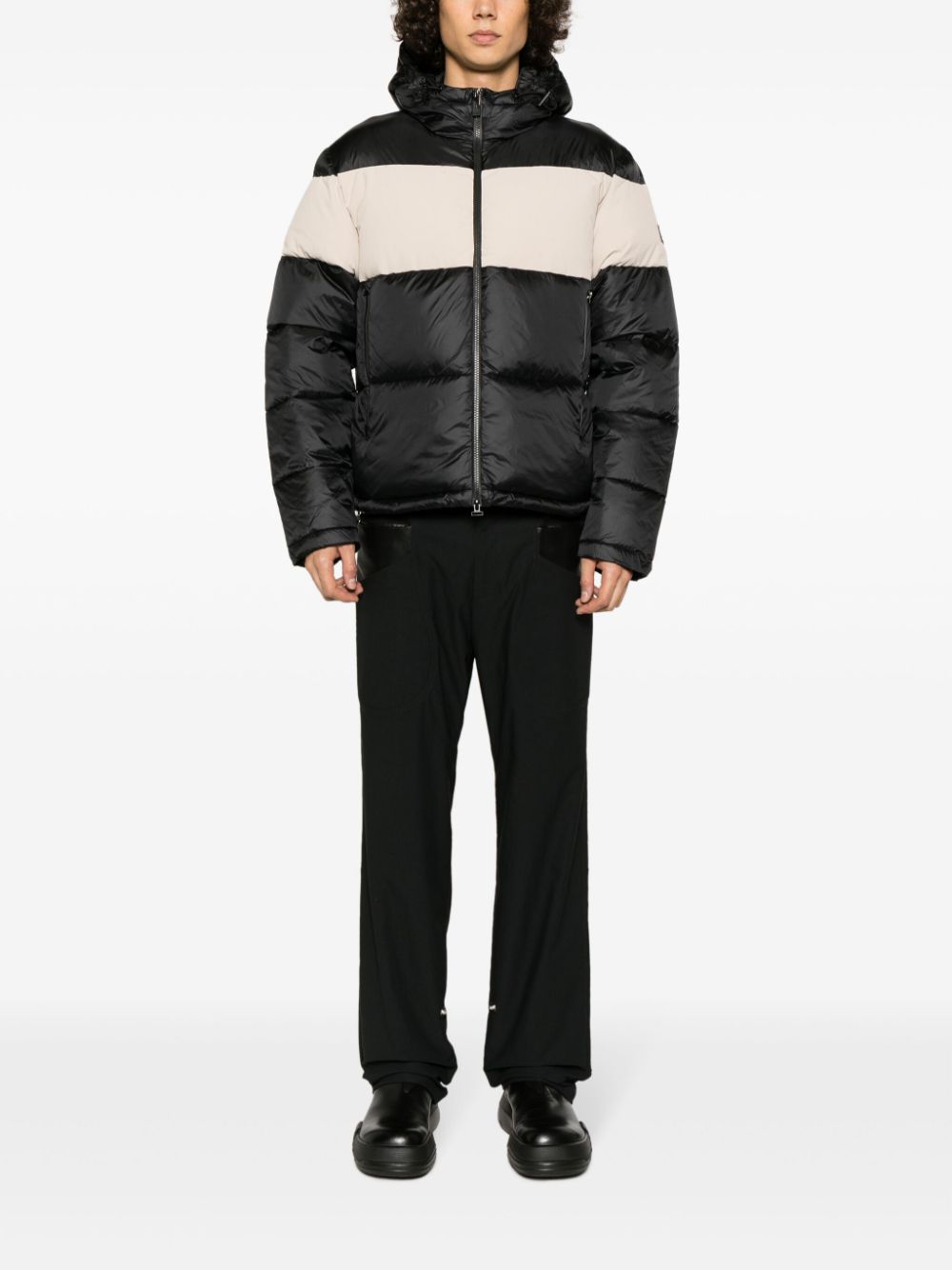 Ea7 Emporio Armani hooded padded jacket - Zwart