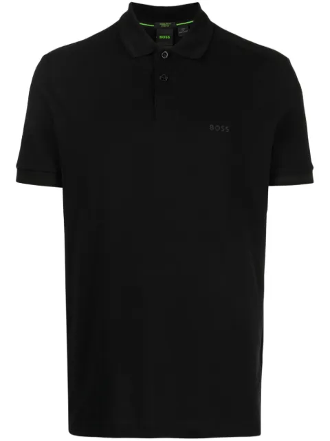 BOSS logo-embroidered cotton polo shirt