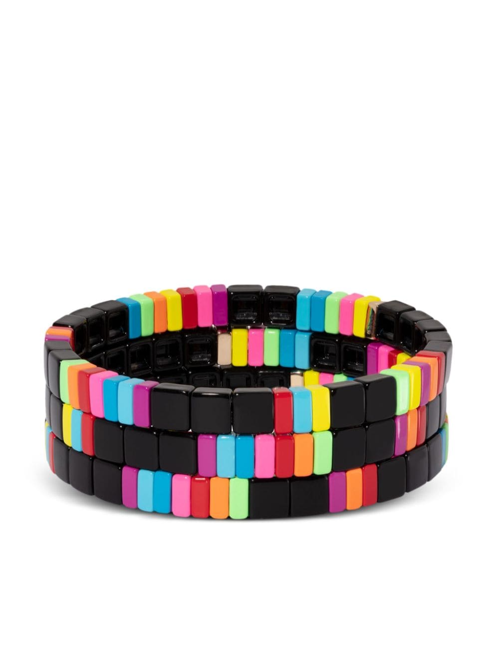 Roxanne Assoulin Midnight Rainbow Bracelets (set Of Three) In Black