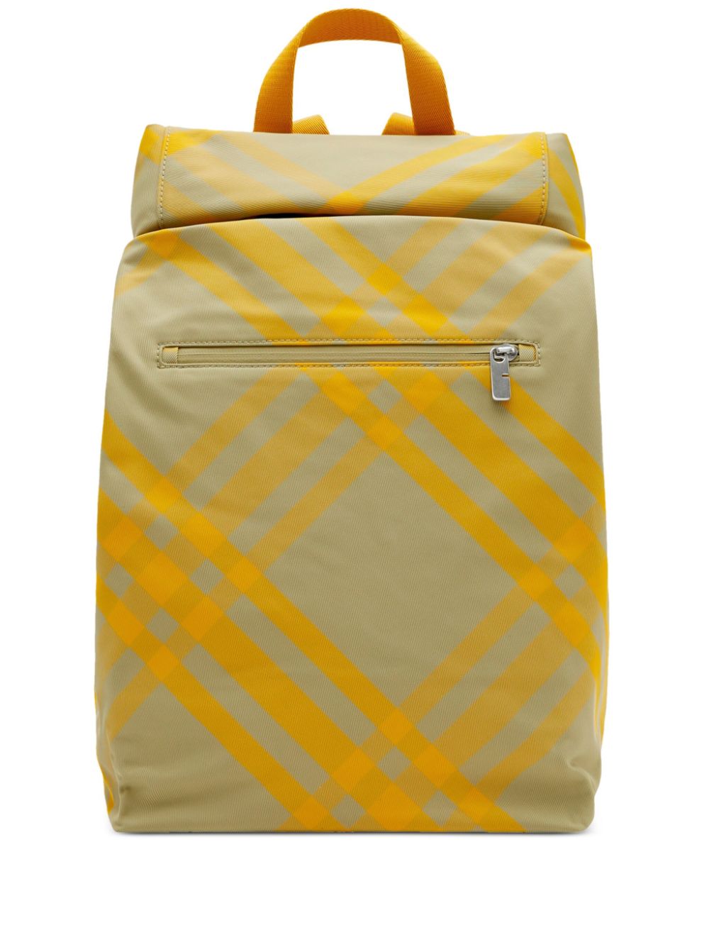 Burberry Roll Checked Backpack In Yellow