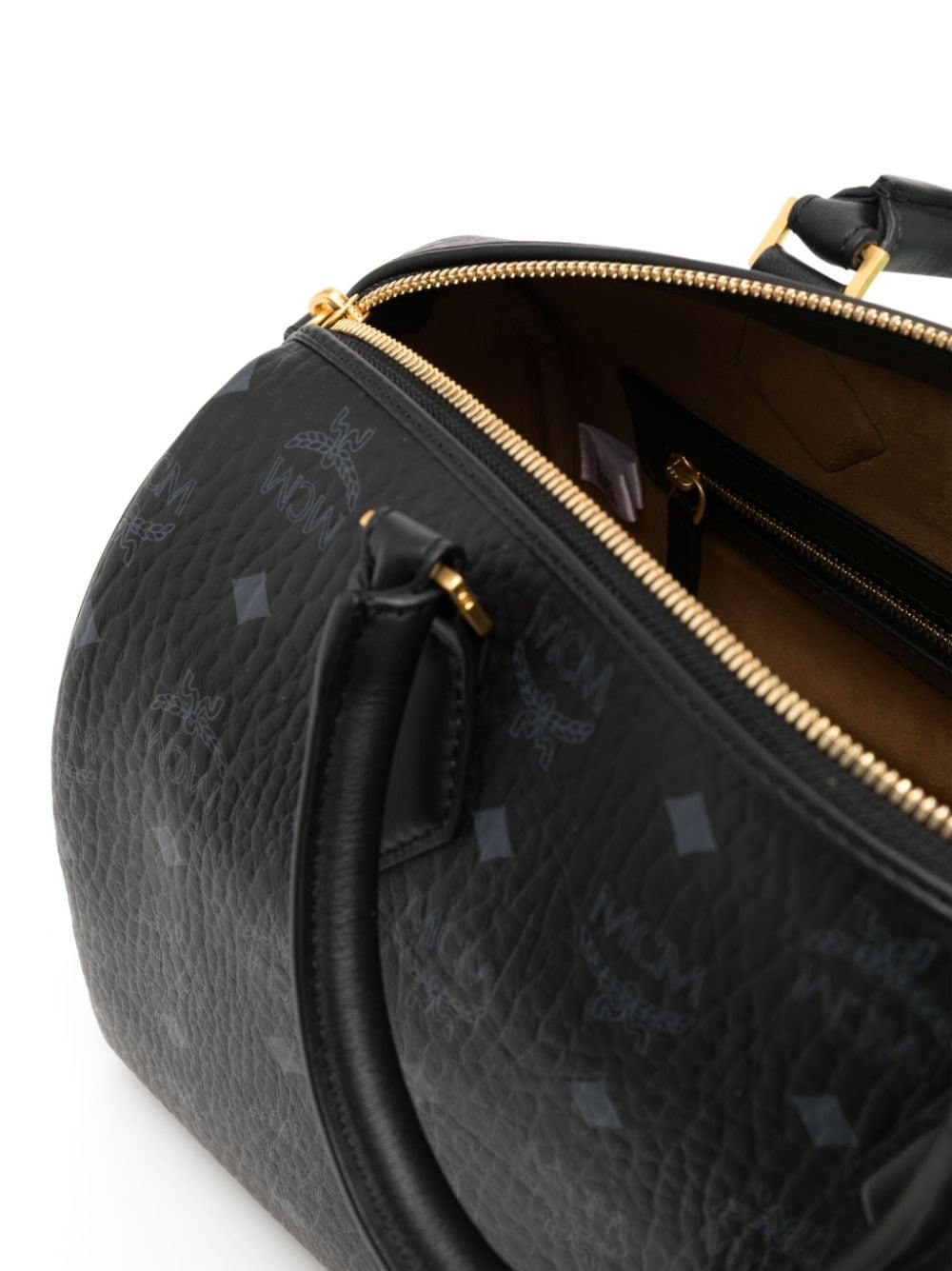 Shop Mcm Medium Ella Visetos-print Crossbody Bag In Black