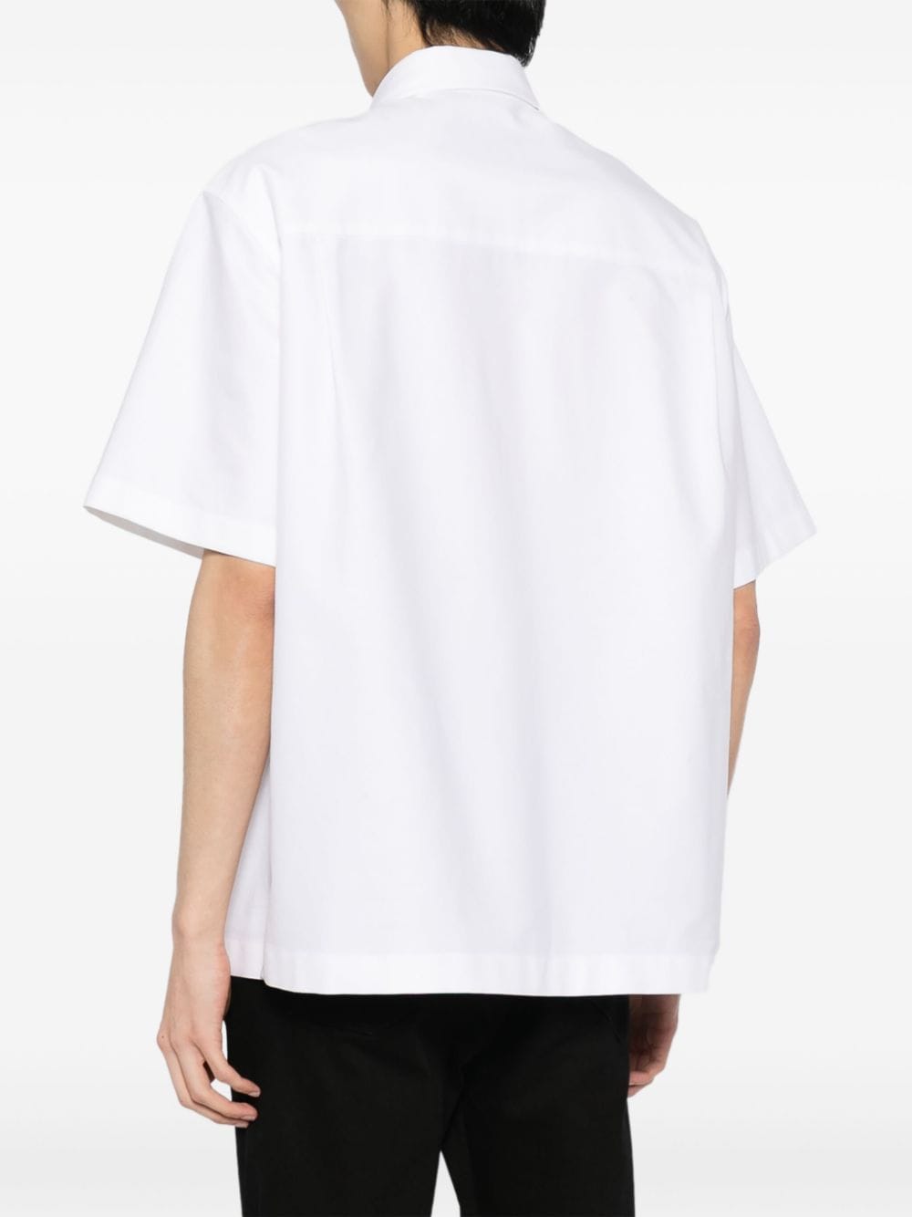 Shop Mcm Logo-embroidered Cotton Shirt In White