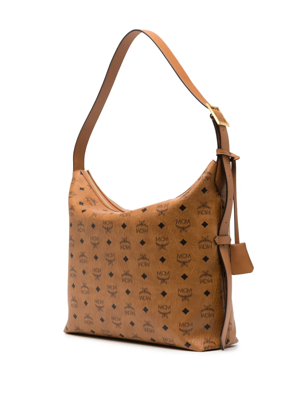 MCM Aren schoudertas met monogram Bruin