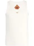 MCM logo bouclé tank top - Yellow