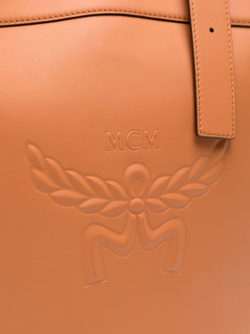 Shop Mcm Large Himmel Leather Tote Bag In Brown