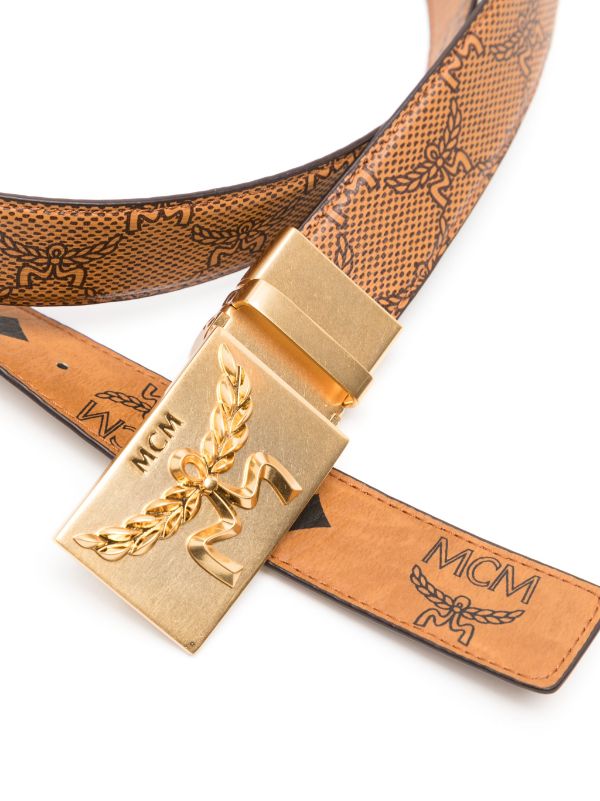 MCM monogram print Reversible Canvas Belt Farfetch