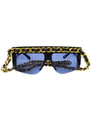 Chanel Interlocking CC Logo Shield Sunglasses - Brown Sunglasses,  Accessories - CHA983370