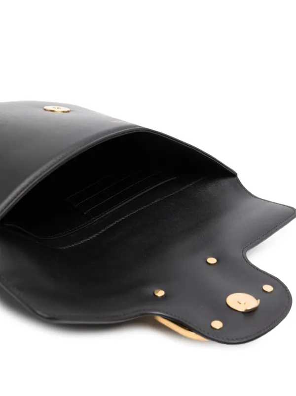 Valentino Garavani Locò Leather Clutch Bag | Black | FARFETCH