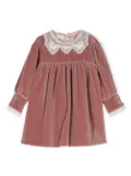 JESURUM BABY lace-detail velvet dress - Pink